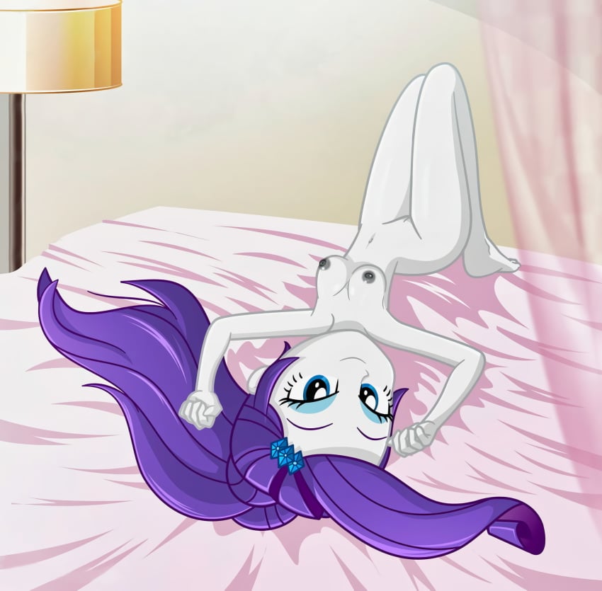 breasts charliexe equestria_girls looking_at_viewer my_little_pony nipples rarity_(eg) smooth_skin