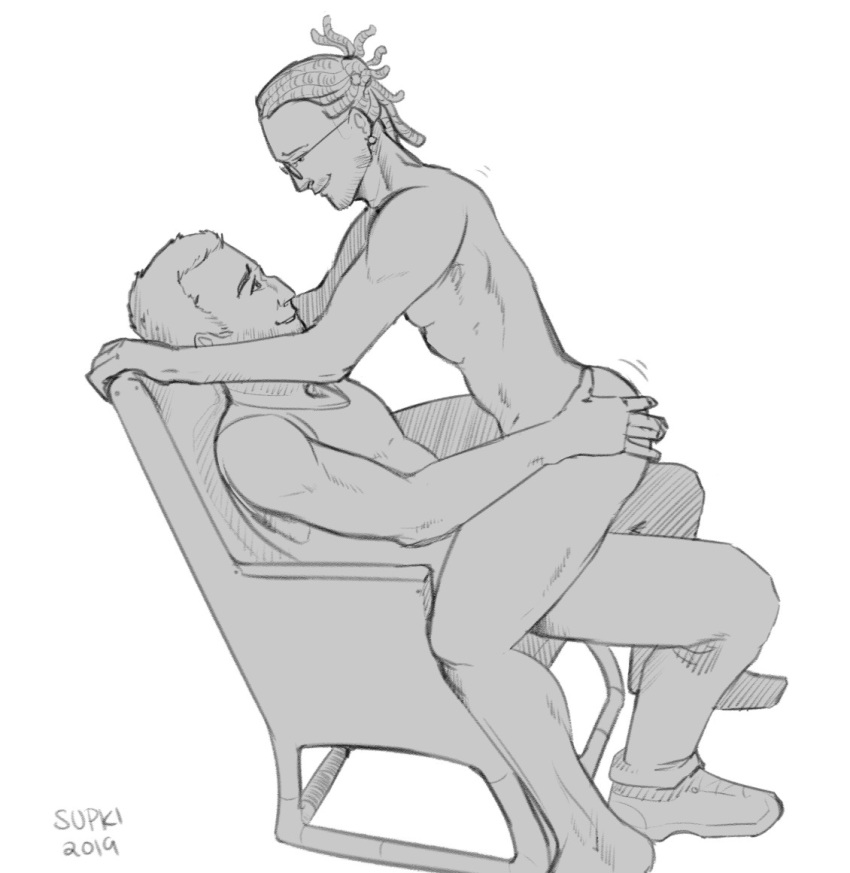 dreadlocks duo gay grabbing human invalid_tag lapdance love male male/male mammal nude sketch supki tender