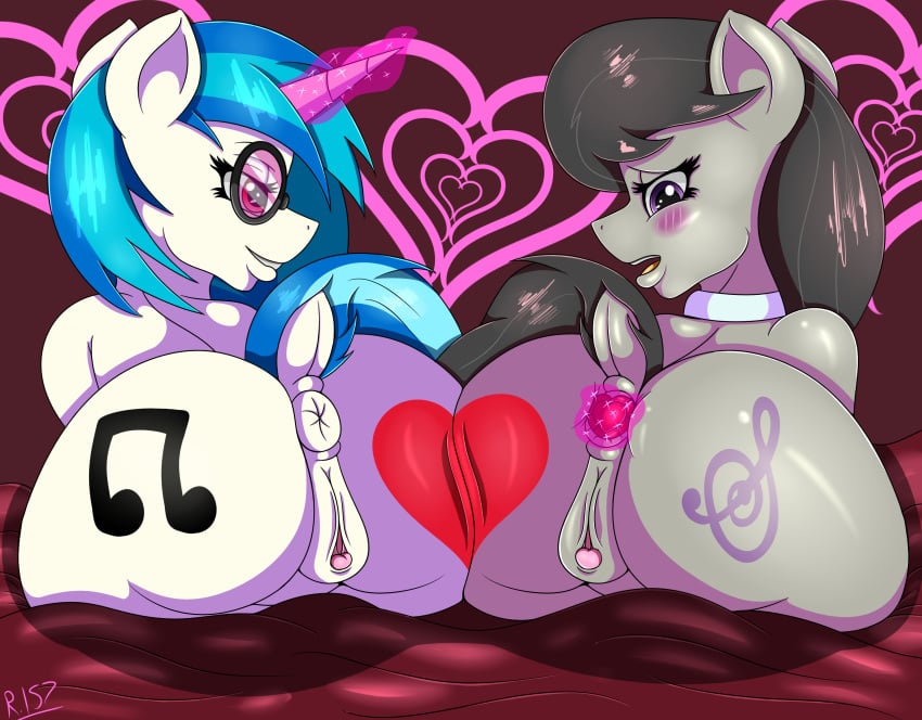 absurd_res anus ass blush buttplug cutie_mark duo equid equine eyewear female female/female friendship_is_magic genitals glasses hi_res horn horse mammal my_little_pony octavia_melody pussy renegade-157 sex_toy unicorn vinyl_scratch_(mlp) yuri