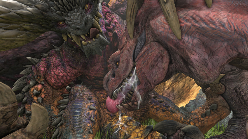 3d ambiguous_gender ambiguous_penetrated anjanath barlu bodily_fluids brute_wyvern capcom cum cum_in_mouth cum_inside digital_media_(artwork) dragon duo elder_dragon fellatio feral feral_on_feral feral_penetrated feral_penetrating feral_penetrating_feral gay genital_fluids genitals hi_res male male/ambiguous male_penetrating male_penetrating_ambiguous monster_hunter muscular muscular_male nergigante oral oral_penetration penetration penile penis scalie sex source_filmmaker teeth video_games yaoi