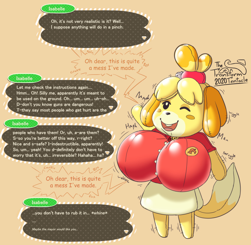 aegis_(persona) aigis_(persona) altus animal_crossing anthro breast_expansion breasts clothed clothes clothing colored commission dog female female_focus female_only fur furry hands-free human inanimate_transformation isabelle_(animal_crossing) large_breasts naked navel nintendo no_pubic_hair nude nude_female persona persona_3 persona_3_portable sequence sex_doll sex_doll_transformation short_hair super_smash_bros. text thetransformtentacle transformation transformation_sequence