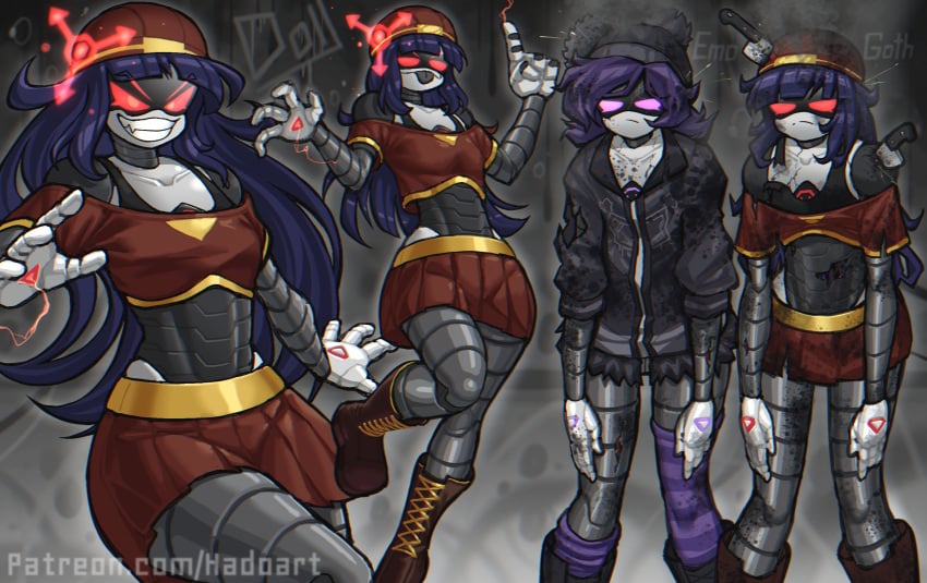 1girls 2d 2girls doll_(murder_drones) female flat_chest fully_clothed humanoid murder_drones robot robot_girl robot_humanoid screen_face smug uzi_(murder_drones) villainess zzzhodazzz