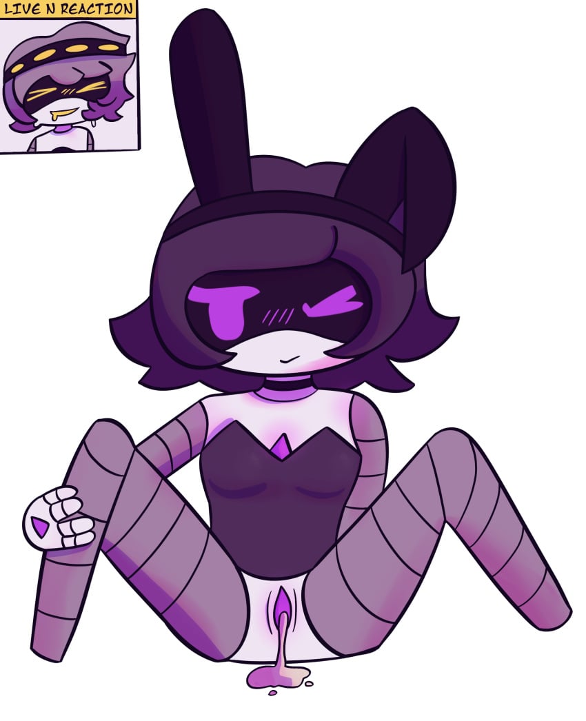 2d bunny_ears bunnysuit female humanoid murder_drones or_something_idk purple_cum robot robot_girl robot_humanoid screen_face sprinklesofsins tagme uzi_(murder_drones)