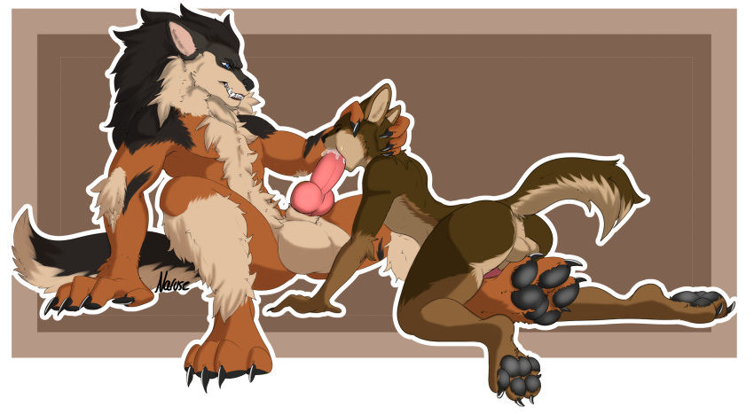 2boys 4_toes 5_fingers alternate_color animal_genitalia animal_penis anthro anthrofied anus arcanine ass big_balls big_dom_small_sub big_feet big_penis blue_eyes bodily_fluids canid canine canine_penis canis claws cum cum_in_mouth cum_inside cum_on_face cum_on_penis duo face_fucking feet fellatio fingers fondling foot_fetish forced forced_oral furry gay genital_fluids hi_res humanoid_hands interspecies knot larger_male male male_only mammal muscular narusewolf nintendo oral original_character pawpads paws penis pokemon pokemon_(species) pokemon_rgby rubbing size_difference smaller_male tail testicles toe_claws toes video_games wolf yaoi