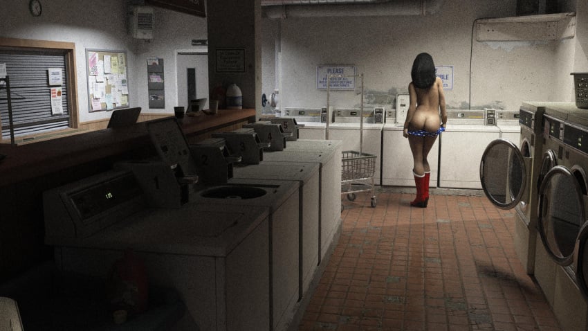 ass diana_prince female laundromat laundry micklee superhero superheroine undressing wonder_woman wonder_woman_(series)