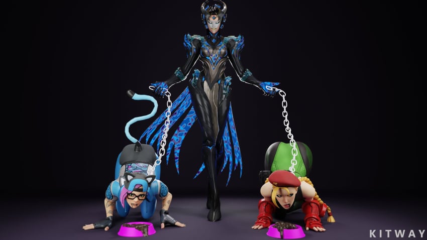 alternate_version_available ass_up cammy_white cammy_white_(fortnite) cat_hat clothed clothed_female clothing cube_queen_(fortnite) evil_smile female female_only fortnite fully_clothed fully_clothed_female glasses kitway leash leash_and_collar looking_at_viewer looking_away looking_away_from_viewer lynx_(fortnite) safe_for_work scat sinister_smile street_fighter tail