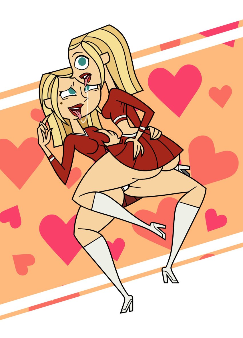 2girls after_kiss ahe_gao ahegao_face amy_(tdi) blonde_hair cartoon_network cheerleader cheerleader_uniform commission elinor_the_witch ellissummer female_only grabbing_ass grabbing_breasts hands_on_ass hands_on_breasts heart_background hornyhobbit human human_female human_only incest light-skinned_female light_skin looking_at_viewer mother-of-trolls panties panties_showing panties_visible_through_clothing saliva saliva_string saliva_trail samey_(tdi) shoes siblings sister_and_sister sister_on_sister sisters sitting_on_lap small_ass small_breasts teletoon tongue_out total_drama:_pahkitew_island total_drama_island twin_sisters twincest twins white_socks witch_elinor yuri