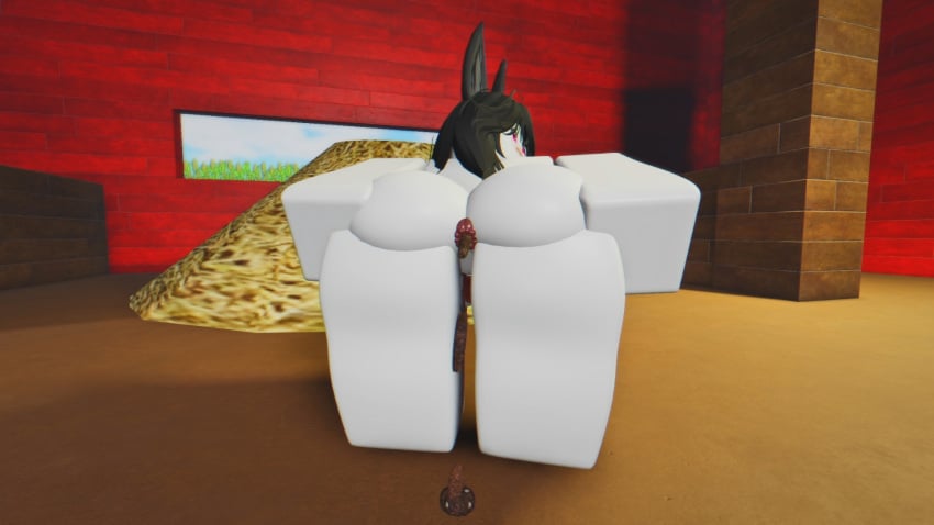 ass banny(uni44) breasts bunny_ears bunny_girl female furry implied_sex nude nude_female pale_skin roblox scat shit tagme uni44 vagina video