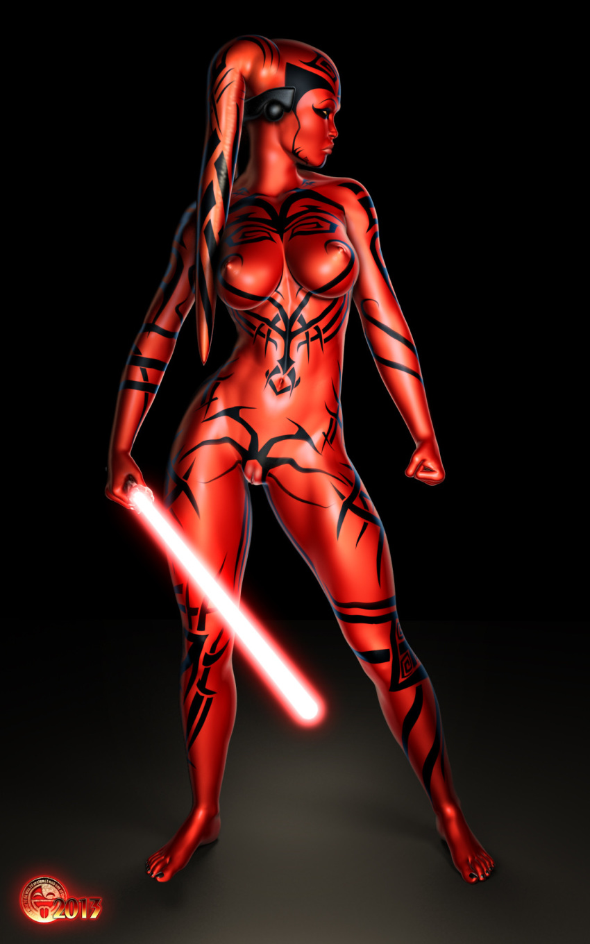 3d alien alien_girl areolae big_breasts black_toenails breasts clenched_hand completely_nude darth_hell darth_talon female female_only holding_weapon lightsaber looking_to_the_side naked navel nipples nude pussy red_skin science_fiction sith solo solo_female solo_focus standing star_wars star_wars:_legacy tattoo thighs twi'lek vagina weapon yellow_eyes