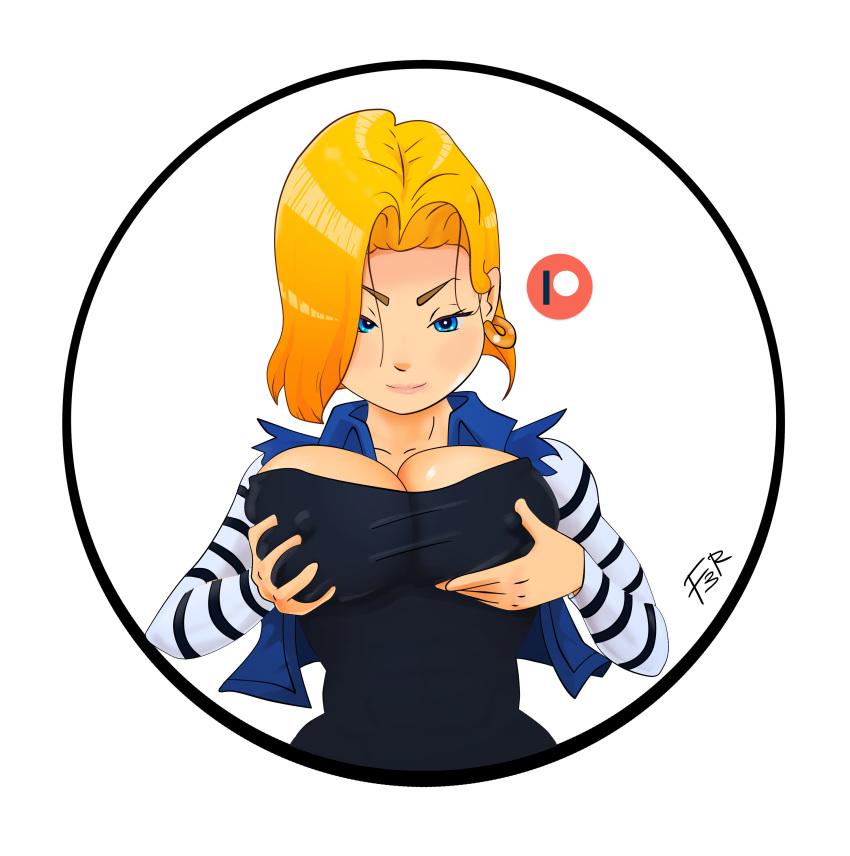 android_18 big_breasts breasts dragon_ball dragon_ball_z ed-fokk3r fokk3rs large_breasts oppai