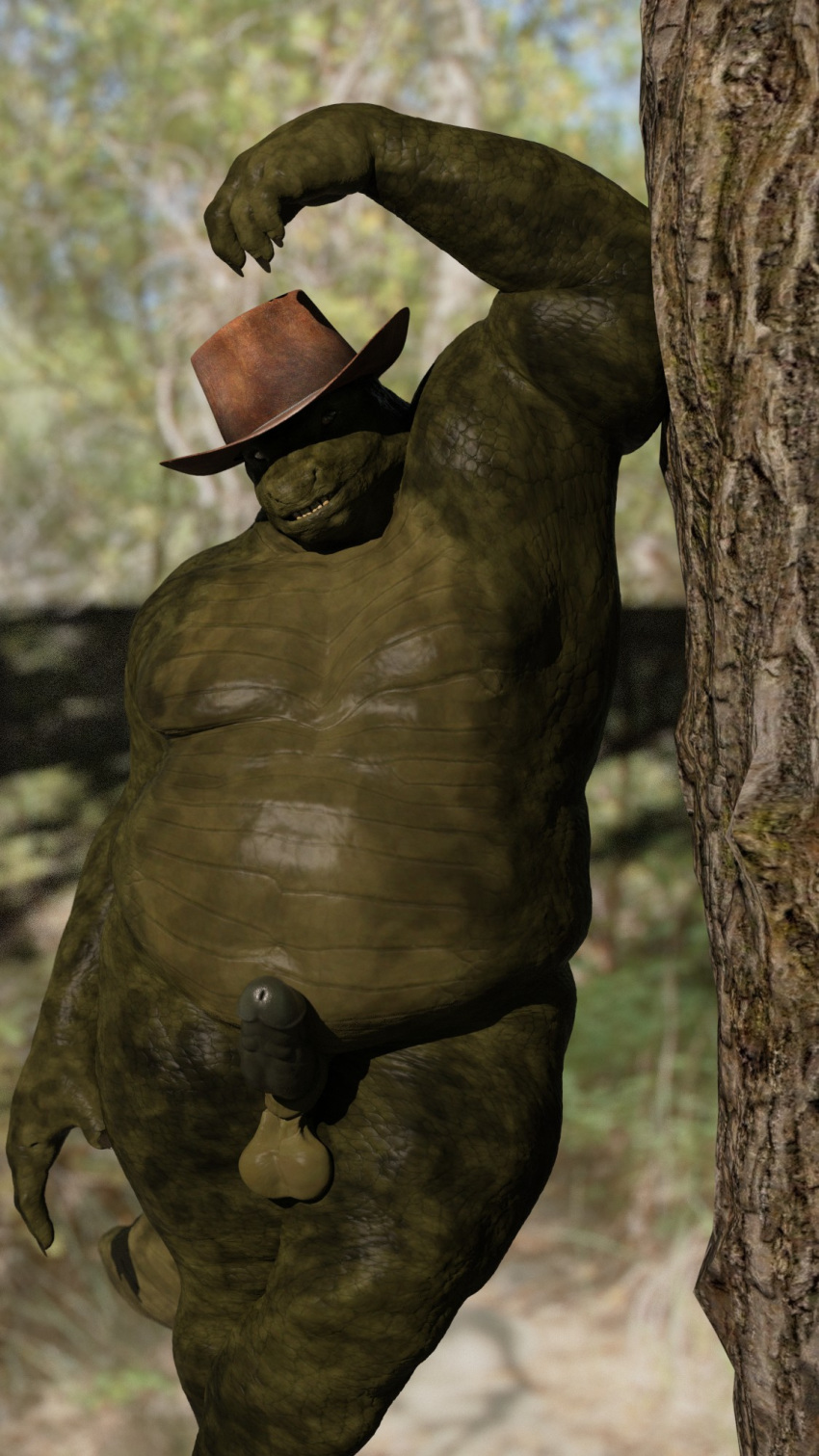 3d alligator anthro balls belly cajun cgi crocodile crocodilian dilf erection fat humanoid_penis lexfromabove1979 male male_only overweight penis redneck scalie solo