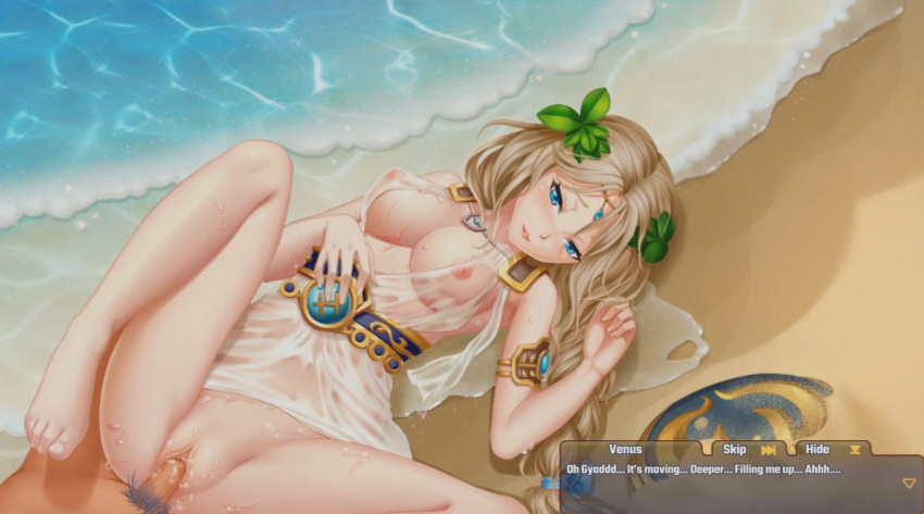 beach blonde_hair blonde_hair blue_eyes breasts cosmic_shock_league sex venus