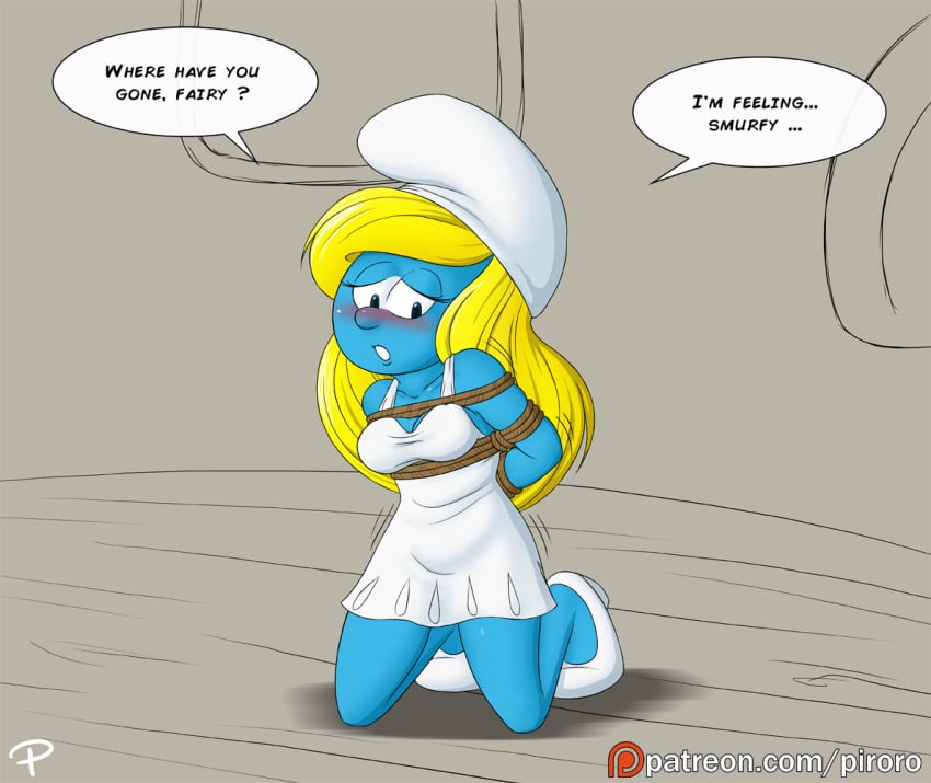 blue_skin bondage bondage piroro smurf smurfette the_smurfs