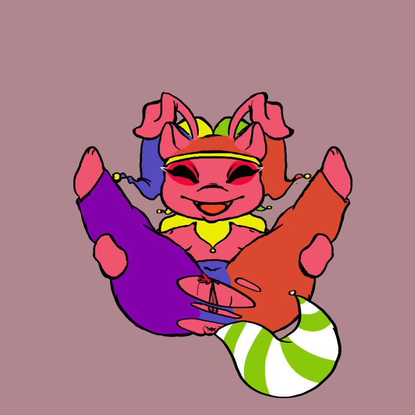 aisha anthro jester neopets pink_skin pussy spread_legs