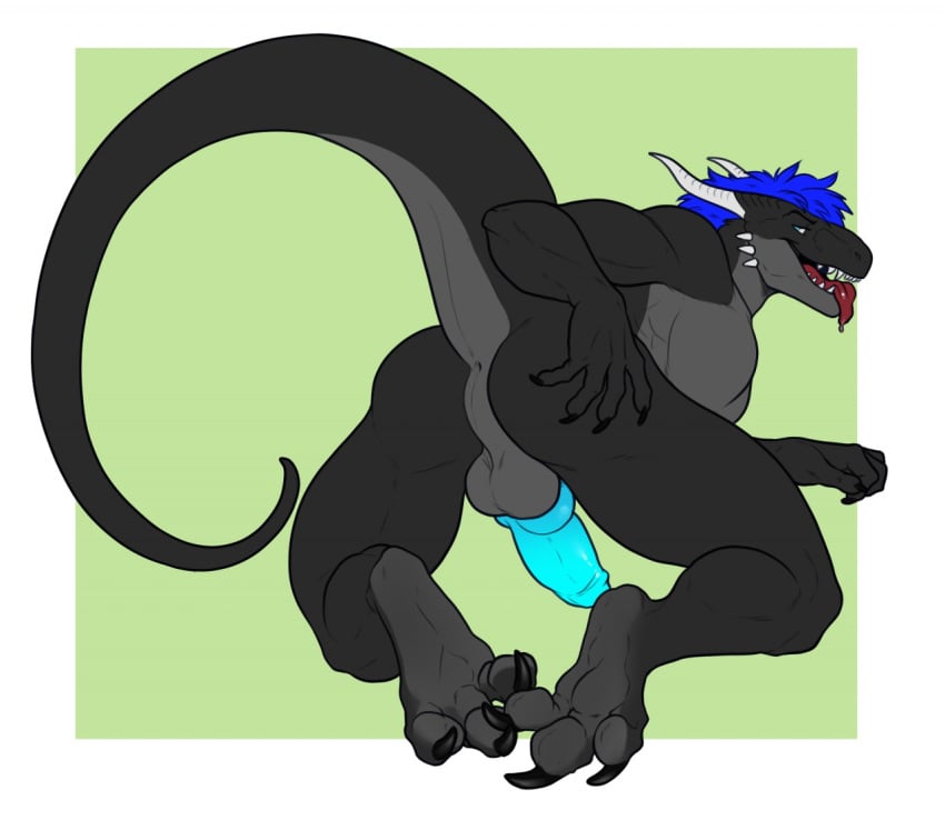 3_toes akor anthro ass balls drag01 dragon feet genitals grimoiren hole_(disambiguation) horny_(disambiguation) knot male male_only nude paws penis presenting raised_tail show solo toes tongue_out