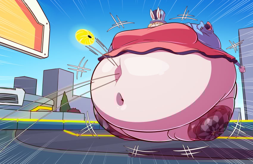 axel-rosered belly_bounce bouncing_belly expansion finii inflation inflation_fetish omega_strikers tagme