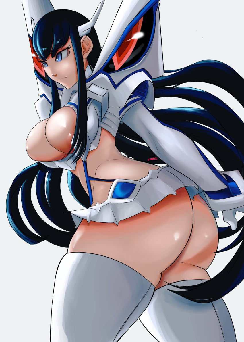 big_breasts big_butt black_hair blue_eyes female female_only junketsu kill_la_kill kiryuuin_satsuki long_hair lyn_nyl solo solo_female solo_focus