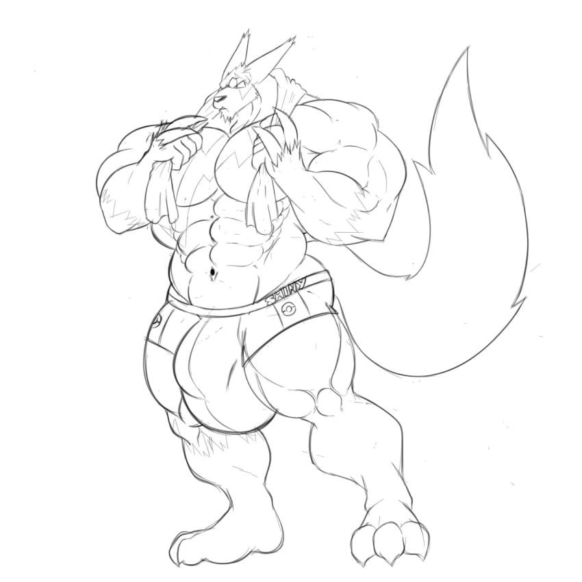 1:1 1boy 3_toes 5_fingers anthro anthrofied bara big_bulge big_penis big_testicles boxers_(clothing) bulge clothing feet fingers furry hi_res holding_object huge_bulge huge_penis huge_testicles hyper hyper_bulge hyper_genitalia hyper_penis hyper_testicles male monochrome muscular navel nintendo original_character penis plantigrade pokémon_(species) pokemon pokemon_(species) pokemon_rse sachiel_666 sketch solo testicles text toes towel underwear video_games yaoi zangoose