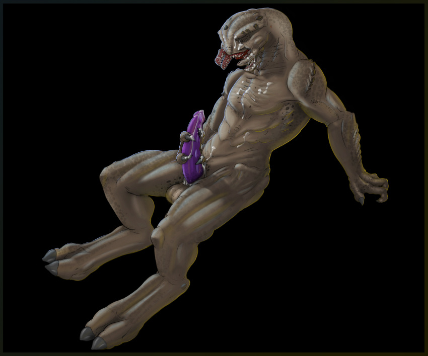 1boy 2020 2_toes 4_claws 4_fingers abs absurd_res ald'ruenn alien animal_genitalia balls biceps big_penis black_background bodily_fluids claws closed_eyes cum cum_on_chest cum_on_face cum_on_penis cum_on_self cum_on_stomach erection fingers genital_fluids genital_slit genitals grey_claws halo_(series) hi_res leaning leaning_back looking_at_viewer male male_only male_sangheili_(halo) mandibles masturbation microsoft nude penile penile_masturbation penis presenting presenting_balls presenting_penis purple_penis saliva sangheili scales simple_background slit solo spots spotted_body spread_legs spreading teeth toes video_games xbox_game_studios