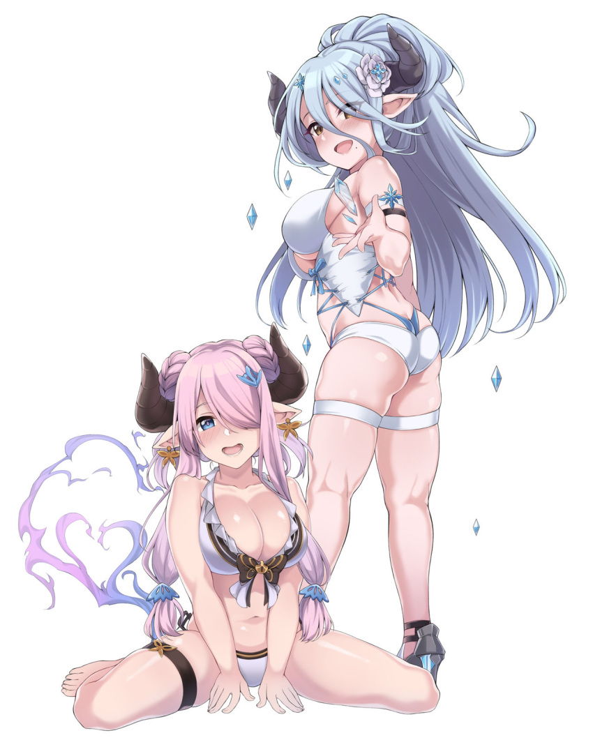 2girls draph draph_race_(granblue_fantasy) granblue_fantasy horns izmir_(granblue_fantasy) multiple_girls narmaya_(granblue_fantasy)