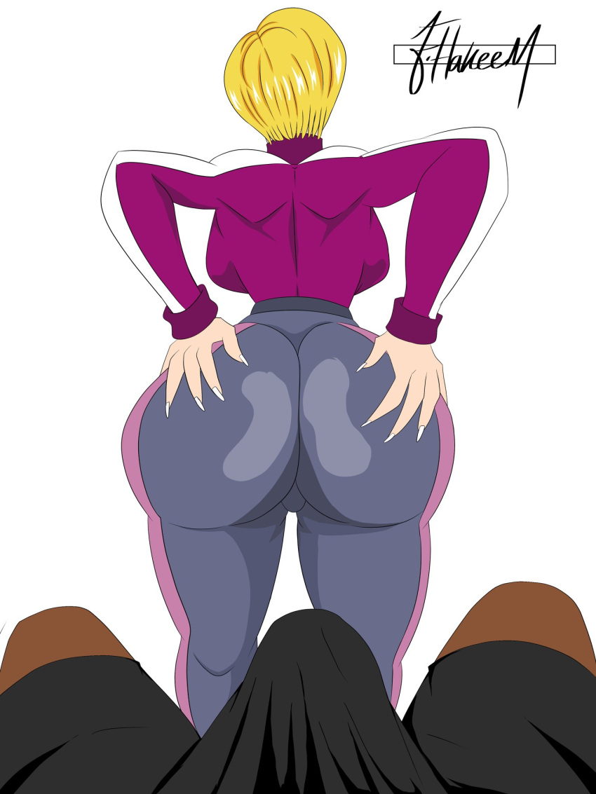 1boy 1boy1girl 1girl 1girl1boy android_18 artist_name artist_signature ass ass_focus back back_muscles back_view backboob bent_over big_breasts black_guy black_male black_man black_pov blonde_female blonde_hair blonde_hair_female breasts bulge bulge_through_clothing cheating cheating_female cheating_wife clothed clothed_female clothed_male dark-skinned_male dark_skin dragon_ball dragon_ball_super dragon_ball_z erection erection_under_clothes erection_under_clothing female grabbing grabbing_ass grabbing_own_ass hakeem89 hands_on_ass hands_on_own_ass interracial jumpsuit male male_pov milf mother pink_jumpsuit pov pov_male short_hair showing_ass showing_off showing_off_ass sideboob unseen_female_face unseen_male_face white_background white_fingernails white_nail_polish white_nails wife