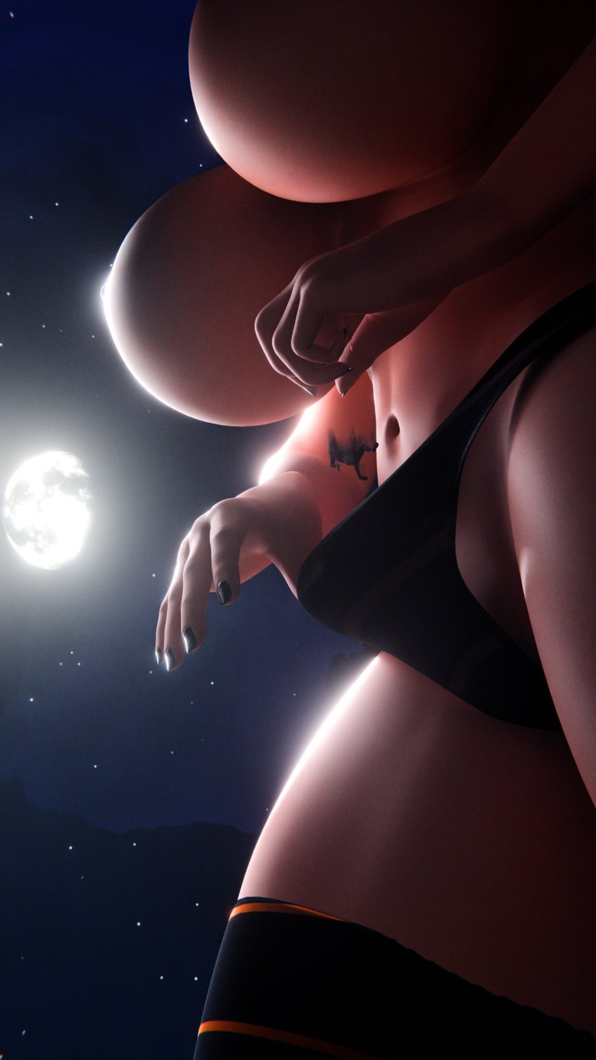 1boy 1girls 3d anon anonymous_male coolsoda3d falling female full_moon giantess hotel_transylvania light-skinned_female light_skin male mavis_dracula monster monster_girl moon topless topless_female vampire vampire_girl