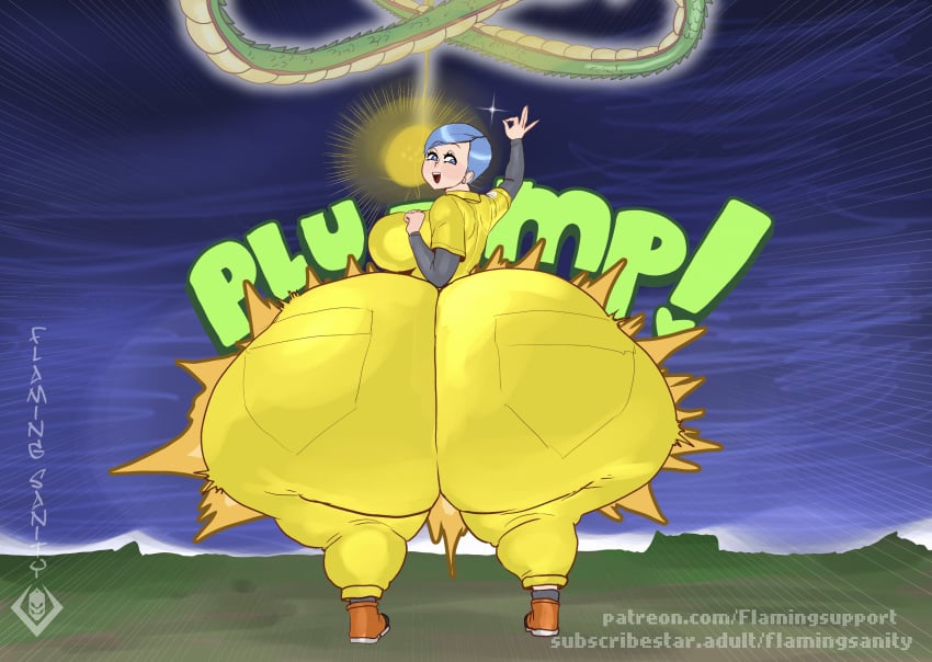 1girls ass_bigger_than_head ass_bigger_than_torso ass_body ass_expansion bulma_(dragon_ball_super_superhero) bulma_briefs butt_expansion dragon_ball flamingsanity gigantic_ass growth happy huge_breasts hyper hyper_ass hyper_hips looking_back massive_ass ok_sign rapid_expansion rapid_growth solo_female tagme thick_thighs wide_hips