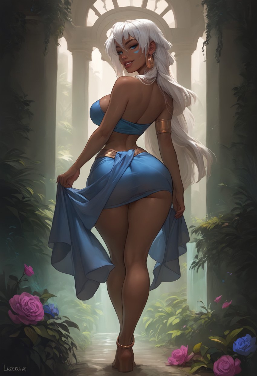 ai_generated atlantis:_the_lost_empire blue_eyes disney disney_princess kida long_hair nice_ass slim_waist white_hair