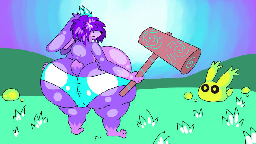 anthro anthro_only ass ass ass_focus asscheeks atlyss big_ass big_butt big_hammer bunny dahliathefox fantasy fantasy_creature fantasy_world fat_ass fat_butt furry furry_only goo goo_creature hammer huge_ass huge_butt hyper hyper_ass hyper_butt koyoon_(dahliathefox) male monster poon_(atlyss) rabbit slime slime_monster solo underwear underwear_only weapon