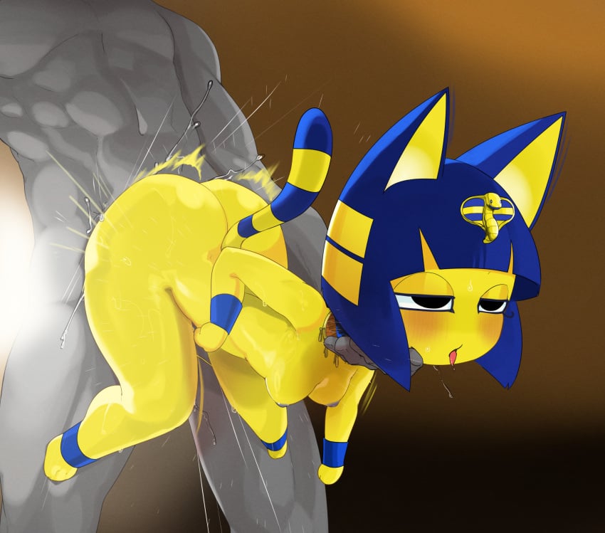 animal_crossing ankha_(animal_crossing) anthro anthro_penetrated areola blue_body blue_fur blue_hair blue_nipples blush breasts domestic_cat duo felid feline felis female female_penetrated fur hair hi_res human human_on_anthro human_penetrating human_penetrating_anthro interspecies looking_pleasured male male/female male_penetrating male_penetrating_female mammal mdthetest multicolored_body multicolored_fur nintendo nipples nude open_mouth penetration penile penile_penetration penis_in_pussy sex tongue tongue_out two_tone_body two_tone_fur vaginal_penetration vaginal_penetration yellow_body yellow_fur