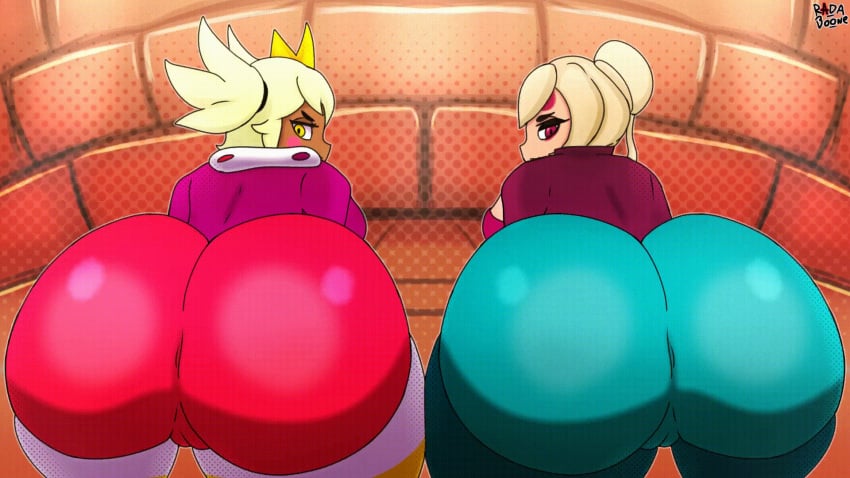 2girls angry_face animated artist_name bouncing_ass brawl_stars charlie_(brawl_stars) female looking_at_viewer mandy_(brawl_stars) massive_ass massive_butt massive_thighs rada_boone tagme tagme_(character) thick thick_ass thick_thighs twitter_link