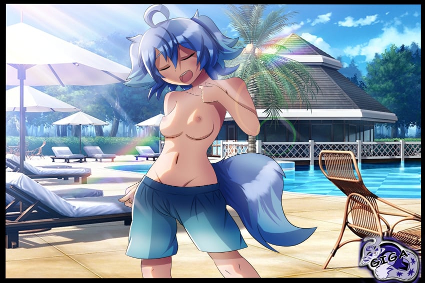 breasts medium_breasts shizuku_(omorashi.org) swimming_trunks tagme