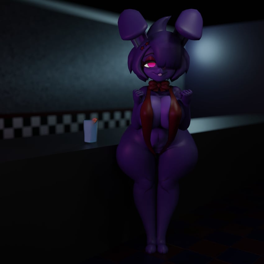 big_breasts bikini bonfie bonnie_(fnaf) breasts cleavage female fnaf furry huge_breasts notsafeforgek rule_63 sling_bikini tagme thick_thighs wide_hips