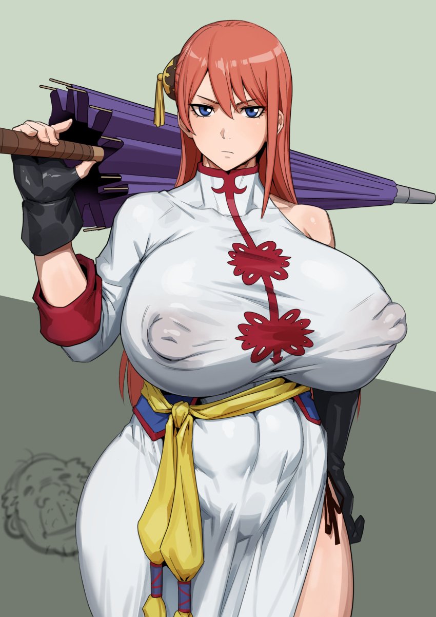 aged_up big_ass big_breasts big_penis gintama gintama:_be_forever_yorozuya huge_ass huge_breasts huge_cock kagura_(gintama) kunaboto large_ass large_breasts large_penis nipples_visible_through_clothing police police_uniform policewoman size_difference skimpy skimpy_clothes venus_body