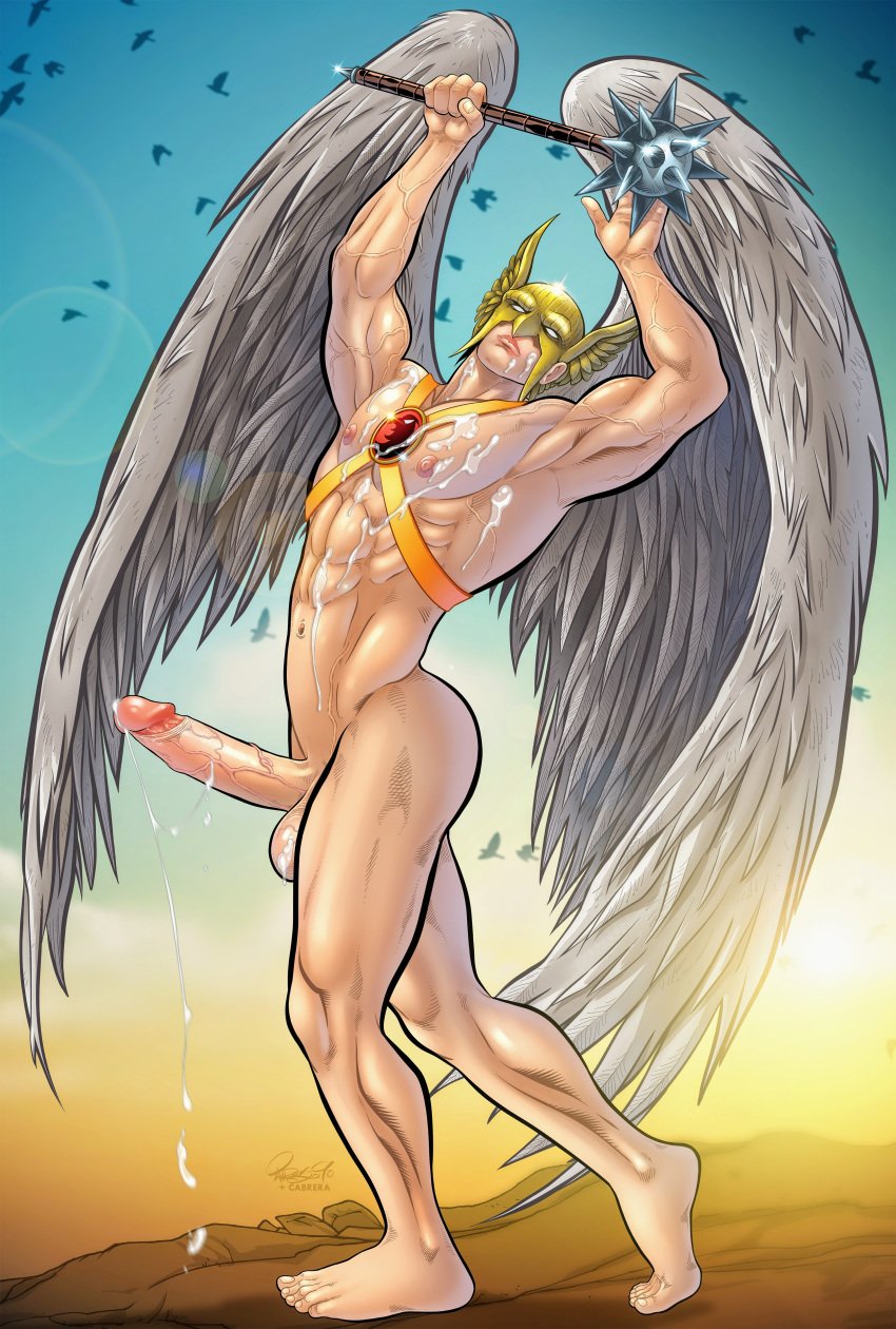 1boy 2019 5_fingers 5_toes abs after_orgasm areolae armpits arms_above_head arms_up artist_name artist_signature ass balls barefoot biceps big_balls big_nipples big_penis big_wings birds bodily_fluids bubble_butt butt carter_hall color cum cum_drip cum_on_balls cum_on_body cum_on_chest cum_on_face cum_on_neck cum_on_self cum_string dc dc_comics digital_media_(artwork) emblem erect_after_cumming erect_nipples erection evening excessive_cum feathered_wings feathers feet folded_wings full_body genital_fluids genitals glans glint gold_helmet gold_mask hairless hairless_armpits hands_above_head harness harness_only hawkman helmet holding_weapon huge_cock huge_wings human human_only humanoid_penis intact jla jsa large_penis large_testicles lens_flare light-skinned_male light_skin long_penis looking_at_viewer mace male male_only manly mask model_pose mostly_nude muscles muscular muscular_male naked navel nipple_holes nipples no_body_hair no_pubic_hair no_pupils nude outdoor_nudity outdoors outside pale_skin patrick_fillion pecs penis posing puffy_nipples retracted_foreskin round_ass semen setting_sun side_view sky solo standing stretching sun sunset superhero symbol testicle_peek testicles toes twisted_torso uncensored uncircumcised uncut vein veiny veiny_balls veiny_muscles veiny_penis weapon white_wings winged_helmet wings