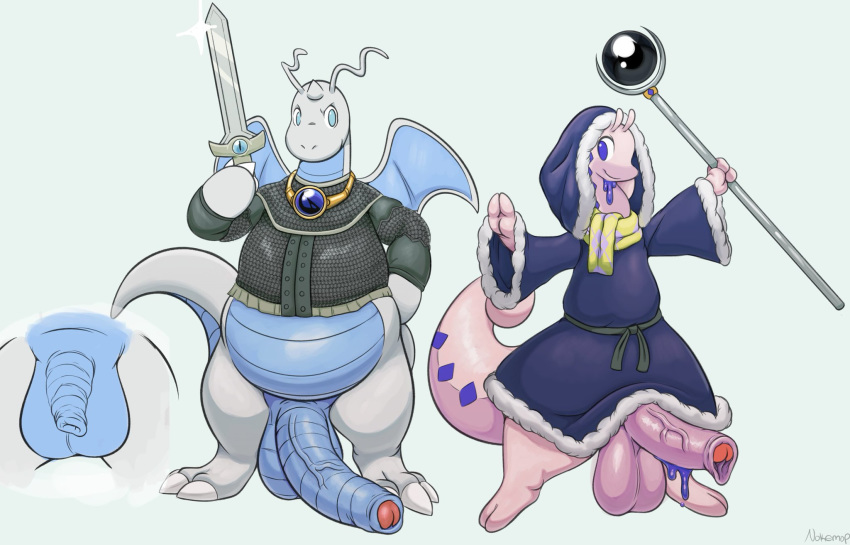 2boys alternate_color anthro anthrofied big_penis chubby dragonite duo flaccid foreskin goodra hi_res humanoid_genitalia humanoid_penis larger_male looking_at_viewer male male_only nintendo nokemop original_character overweight overweight_male penis pokémon_(species) pokemon pokemon_(species) pokemon_rgby pokemon_xy size_difference smaller_male teapot_(body_type) testicles thick_thighs uncut veins veiny_penis video_games wide_hips