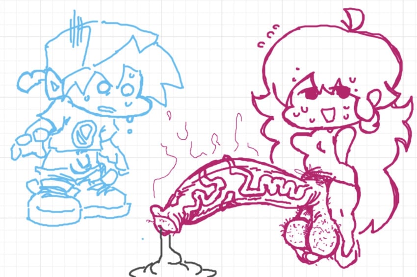 1boy 1futa big_penis boyfriend_(friday_night_funkin) clothed clothing cum cum_drip cum_dripping cum_dripping_from_penis friday_night_funkin futanari girlfriend_(friday_night_funkin) hairy hairy_balls hairy_penis huge_cock large_penis long_penis looking_at_partner's_penis nervous offbranded penis_out precum pubic_hair shocked shocked_expression shocked_eyes sketch small_breasts smelly smelly_cock stinky stinky_penis sweat sweatdrop veiny_penis