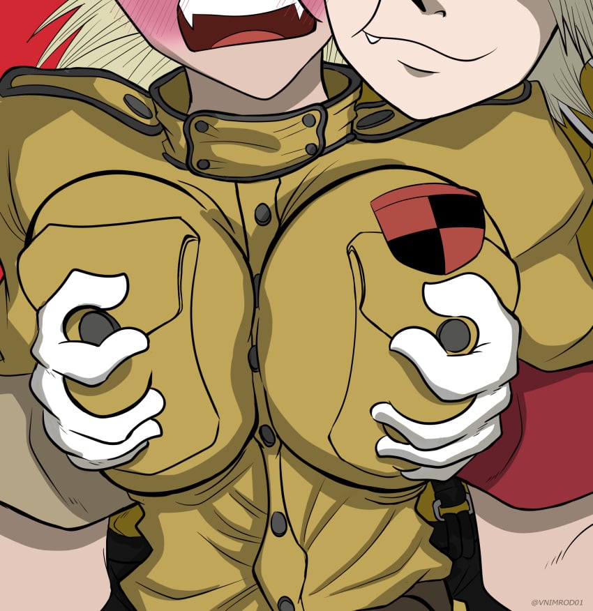 1boy 1boy1girl 1female 1girls 1male big_breasts blonde_female blonde_hair blonde_hair_female blonde_hair_male blush blush_lines breasts catboy cheek_to_cheek face_to_face female femsub gloves grope grope_breast grope_chest grope_from_behind groping groping_breast groping_breasts groping_from_behind hellsing hellsing_ultimate hellsing_ultimate_abridged male maledom police police_girl police_uniform policewoman schrodinger seras_victoria snuggling vampire vampire_girl vnimrod01 white_gloves