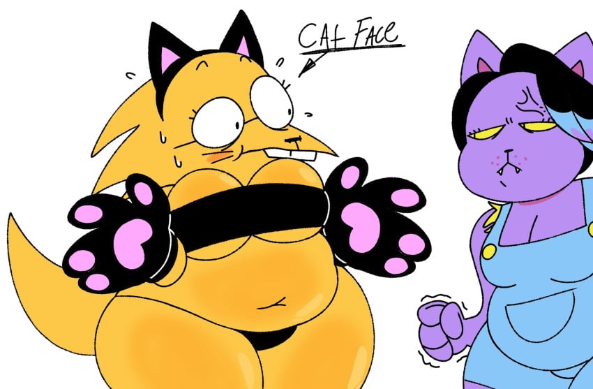 alphys cat_ears cat_girl catgirl catty_(undertale) chubby_female furry gordibuena two_girls undertale undertale_(series)