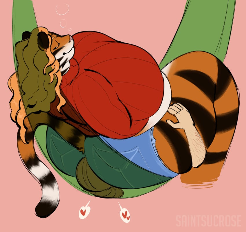 bbw big_ass big_breasts breasts bubble_butt feline female furry huge_ass huge_breasts overweight saintsucrose tagme thick_thighs tiger tiger_girl wide_hips