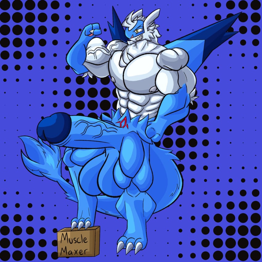 abs aeon-but-buff anthro balls biceps big_penis erection generation_3_pokemon genitals hi_res humanoid_genitalia humanoid_penis latios legendary_pokemon male muscular muscular_anthro muscular_male nintendo nipples nude pecs penis pokemon pokemon_(species) solo vein