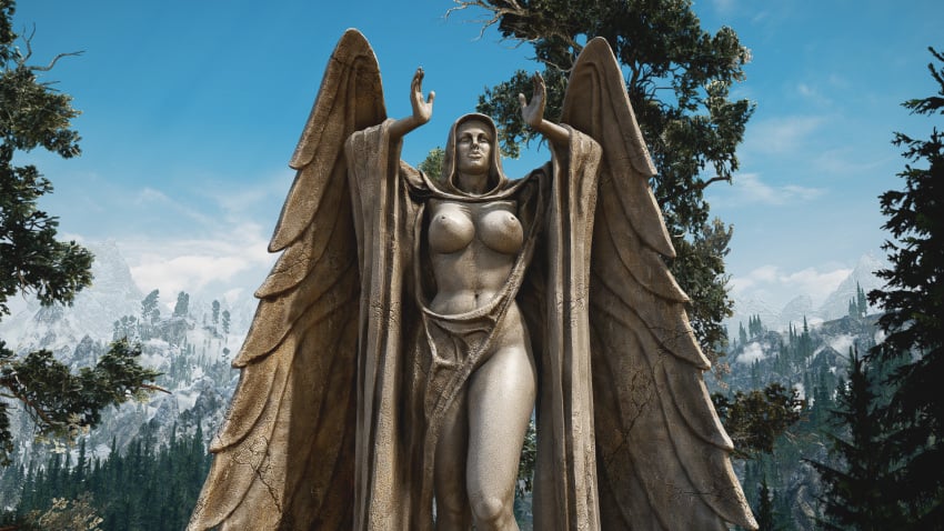 breasts daedra daedric_prince elder_scrolls goddess meridia mod modification skyrim statue the_elder_scrolls the_elder_scrolls_v:_skyrim