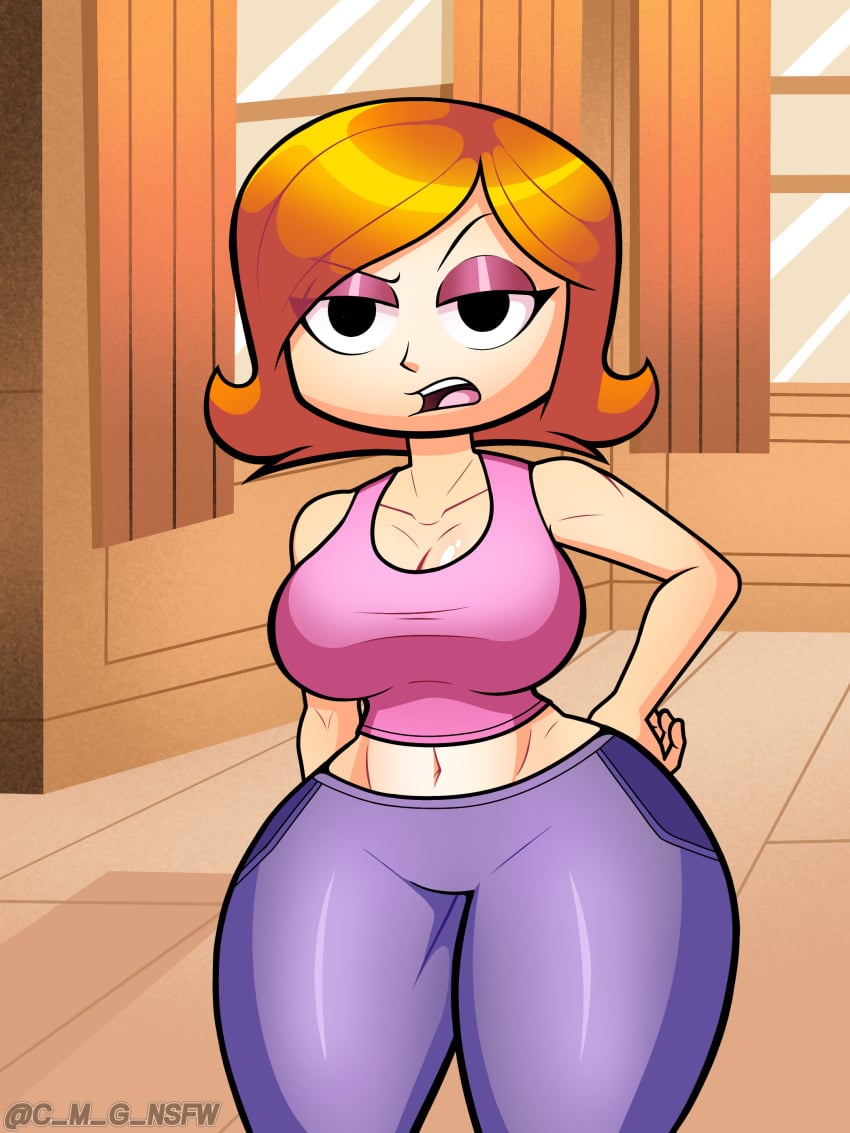 annoyed_expression big_breasts black_eyes breasts c_m_g_nsfw cartoon_network debbie_turnbull debs_turnbull orange_hair thick_thighs thighs