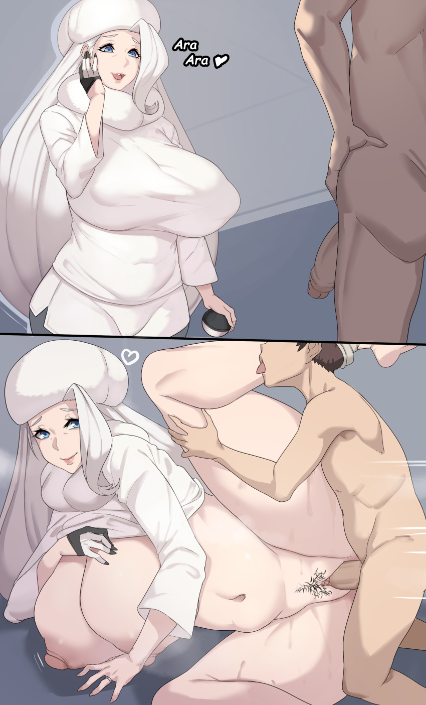 1boy 1girls 2koma alternate_breast_size areolae asian_male ass barefoot big_ass big_breasts big_nipples big_penis blue_eyes bottomless boy_on_top breasts cheating chubby erect_nipples erection female half-closed_eyes hat heart huge_ass huge_breasts huge_penis human instant_loss_2koma large_breasts larger_female leg_grab leg_lift leg_up long_hair looking_at_viewer male melony_(pokemon) metal_owl milf moaning naked naughty_face nintendo nipple_bulge nipples older_female on_side penetration penis pokemon pokemon_ss pubes pubic_hair ring rough_sex seductive seductive_smile sex size_difference smaller_male smile text thick_thighs tight_clothing tongue_out uncensored vaginal_penetration victor_(pokemon) wedding_ring white_hair white_skin wide_hips younger_male