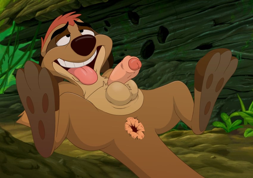 1boy anus ass ass_spread balls brown_fur disney erection feet foreskin glans jungle lion_king magzol male male_only meerkat outdoors partially_retracted_foreskin penis presenting presenting_anus presenting_hindquarters solo spread_anus the_lion_king timon uncut