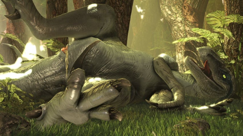 3d animal_genitalia barlu bloom blue_(jurassic_world) bodily_fluids claws cloaca cum cum_in_cloaca cum_in_pussy cum_inside dinosaur dromaeosaurid feet female feral forest genital_fluids genitals hi_res horizontal_cloaca jurassic_park jurassic_world licking licking_lips looking_at_viewer presenting reptile scalie solo source_filmmaker spread_legs spreading teeth theropod tongue tongue_out tree universal_studios velociraptor