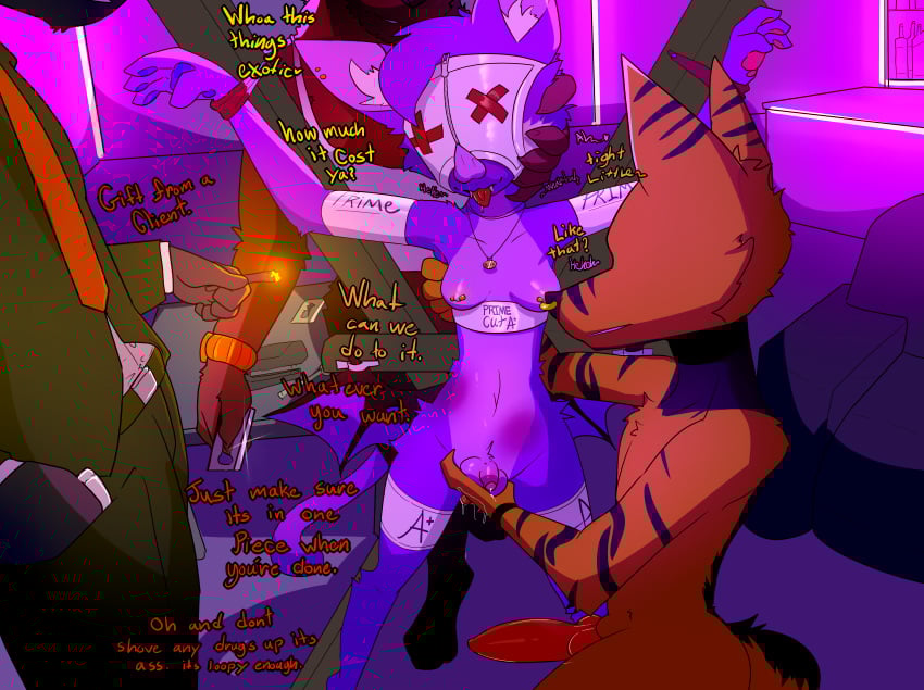 absurd_res anal animal_butchery_diagram animal_genitalia animal_penis anthro balls bat battie_(yisto) blinders blindfold bodily_fluids bondage bondage_furniture bound breasts canid canine canine_genitalia canine_penis clothed clothed/nude clothed_male clothing cross degradation dialogue dirty_talk dripping drooling drugged ear_piercing exposed eyewear facial_piercing fingering forced fox free_use fur genital_fluids genitals grope group group_sex gynomorph helpless hi_res hip_tuft hip_wings humanoid_genitalia humanoid_penis humiliation imminent_mutilation intersex intersex/male jewelry kidnapping knot male mammal nipple_piercing nipples nose_piercing nude objectification penis piercing pointy_ears precum precum_drip privvys-art public public_exposure public_humiliation public_sex public_use purple_body purple_fur questionable_consent razor_blade restrained restrained_arms restrained_legs restraint_device saint_andrew's_cross saliva septum_piercing sex size_difference slave small_breasts small_penis smoking solo_focus substance_intoxication suit tongue tongue_out tuft unusual_wing_placement