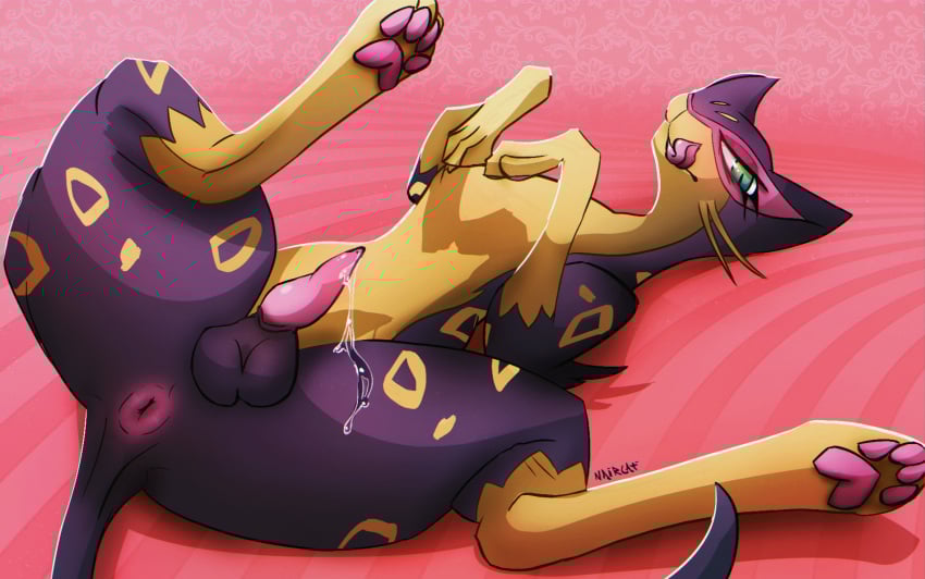 bodily_fluids digital_media_(artwork) erection feet feral foot_focus generation_5_pokemon genital_fluids genitals hi_res leaking_precum liepard looking_at_viewer lying male naircat nintendo paws penis pokemon pokemon_(species) precum presenting presenting_penis signature solo spots tongue tongue_out