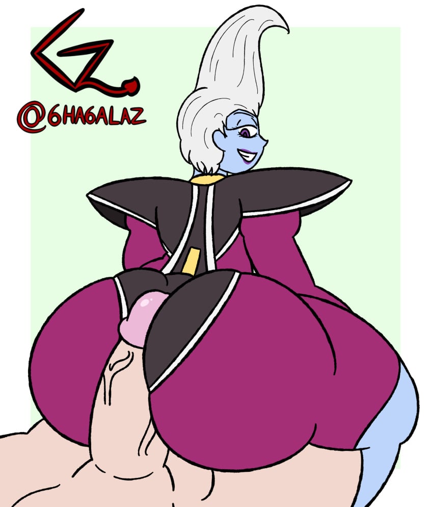 2boys ass assjob big_ass big_butt big_cock blue_skin buttjob buttjob_over_clothes bwc clothed clothed_buttjob dragon_ball dragon_ball_super gay ghagalaz huge_ass huge_butt huge_cock interspecies purple_eyes purple_makeup silver_hair whis yaoi