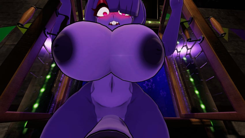 1futa 3d arms_up big_breasts blush bonfie bonfie_(cryptia) bonfie_(cryptiacurves) bonnie_(fnaf) bunny_girl close-up five_nights_at_freddy's fnaf fredina's_nightclub from_below futanari intersex pov sloppydragons solo tagme taker_pov vrchat